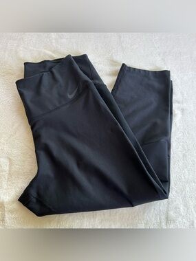 Nike Power Epic Lux Mesh Crop Running Leggings Black High Rise XL 861604-010